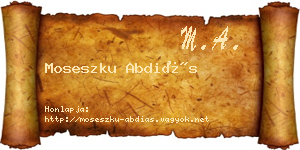 Moseszku Abdiás névjegykártya